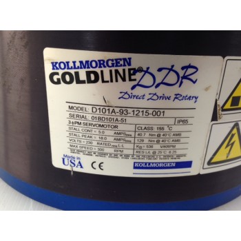 KOLLMORGEN D101A-93-1215-001 Goldline Direct Drive Rotary Servo Motor